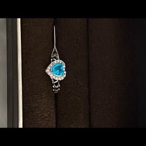 Heart shaped silver plated ring